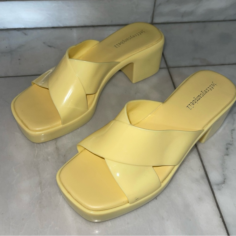 Jeffrey Campbell Yellow Jelly Sandals
